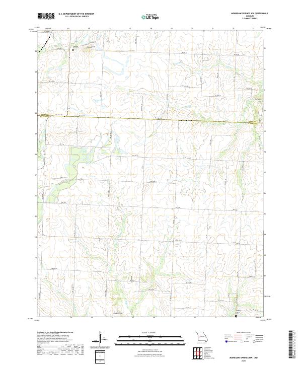USGS US Topo 7.5-minute map for Monegaw Springs NW MO 2021
