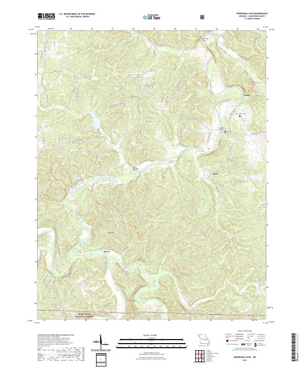 USGS US Topo 7.5-minute map for Onondaga Cave MO 2021