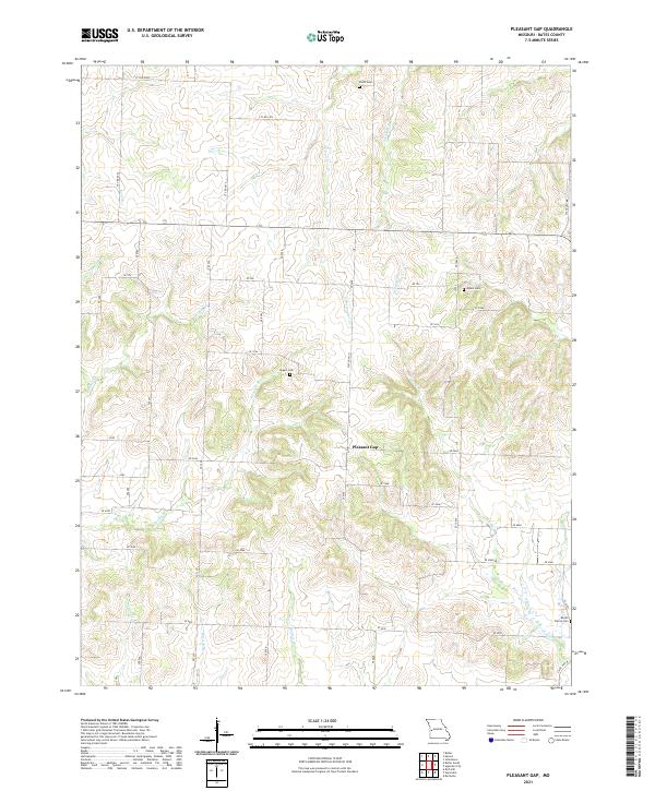 USGS US Topo 7.5-minute map for Pleasant Gap MO 2021