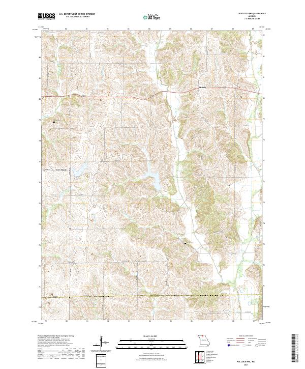 USGS US Topo 7.5-minute map for Pollock NW MO 2021 – American Map Store