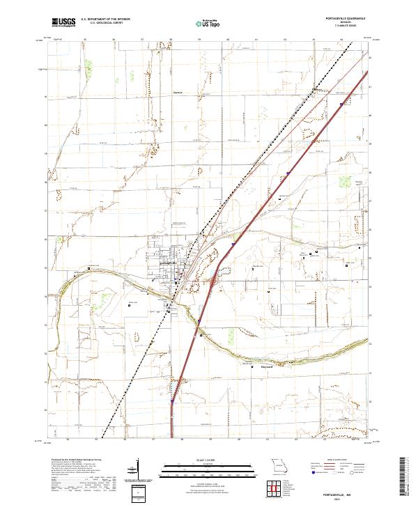 USGS US Topo 7.5-minute map for Portageville MO 2021