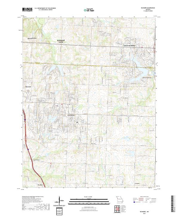 USGS US Topo 7.5-minute map for Raymore MO 2021 – American Map Store