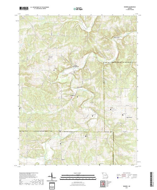 USGS US Topo 7.5-minute map for Redbird MO 2021 – American Map Store