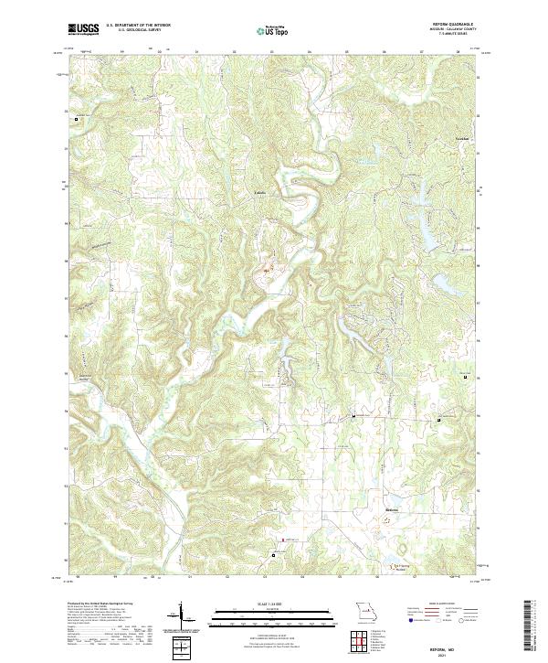 USGS US Topo 7.5-minute map for Reform MO 2021 – American Map Store