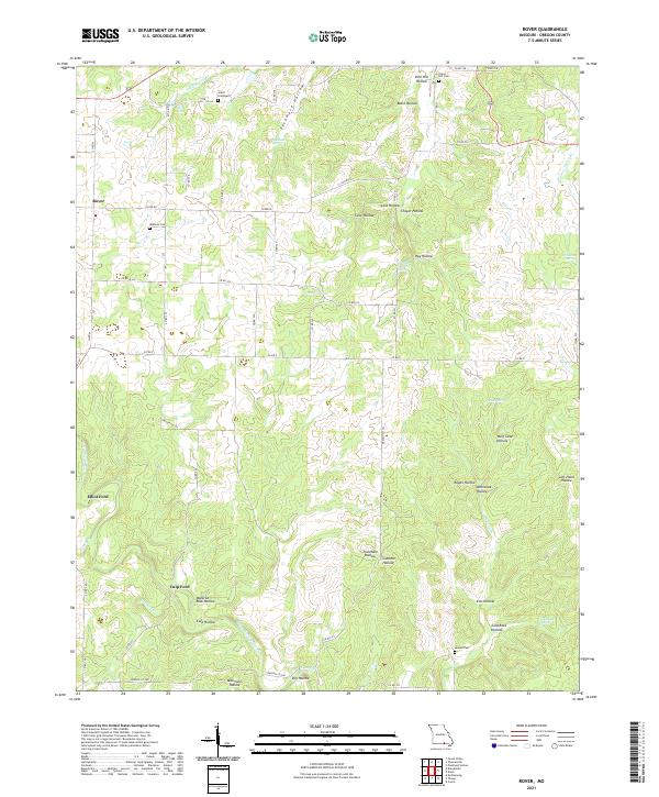 USGS US Topo 7.5-minute map for Rover MO 2021