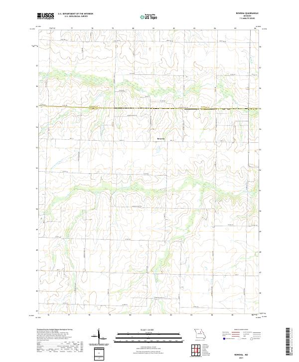 USGS US Topo 7.5-minute map for Rowena MO 2021 – American Map Store
