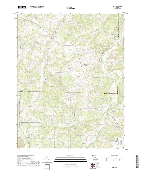 USGS US Topo 7.5-minute map for Safe MO 2021