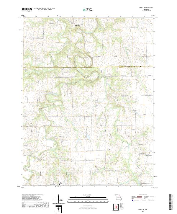 USGS US Topo 7.5-minute map for Santa Fe MO 2021