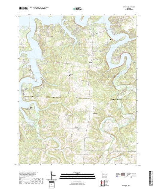 Sentinel Missouri USGS US Topo 7.5-minute map for Sentinel MO 2021 – American Map Store