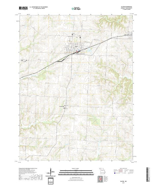 USGS US Topo 7.5-minute map for Slater MO 2021 – American Map Store