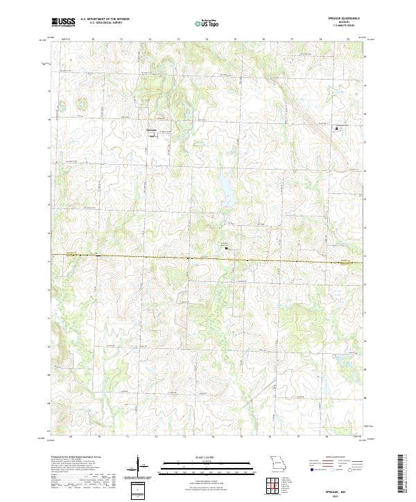 USGS US Topo 7.5-minute map for Sprague MO 2021