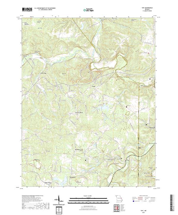 USGS US Topo 7.5-minute map for Tiff MO 2021