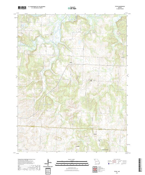 USGS US Topo 7.5-minute map for Tiffin MO 2021