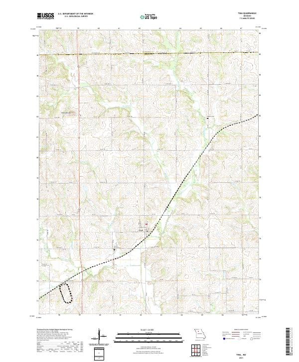USGS US Topo 7.5-minute map for Tina MO 2021