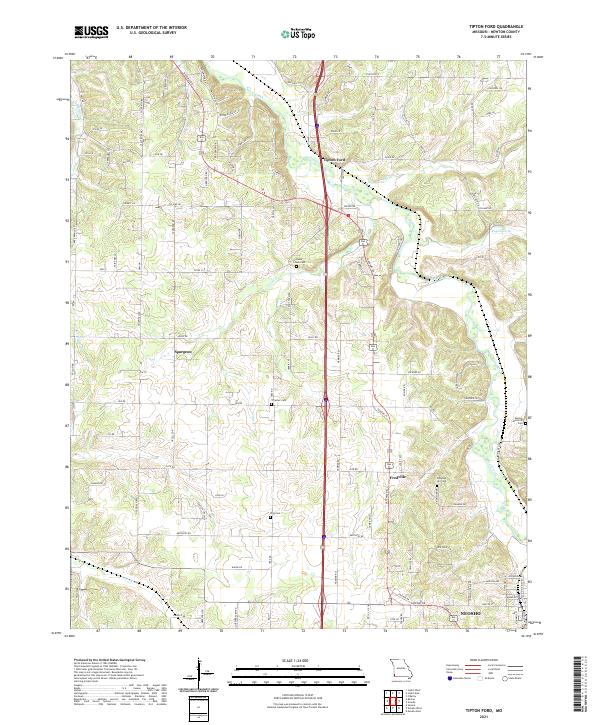 USGS US Topo 7.5-minute map for Tipton Ford MO 2021