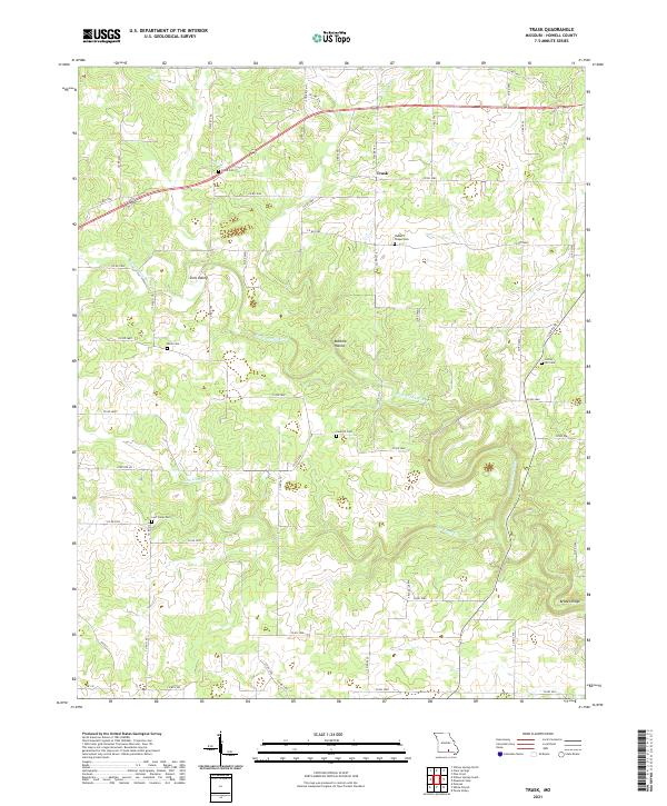 USGS US Topo 7.5-minute map for Trask MO 2021