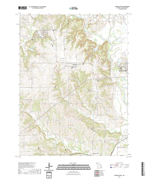 USGS US Topo 7.5-minute map for Trenton West MO 2021