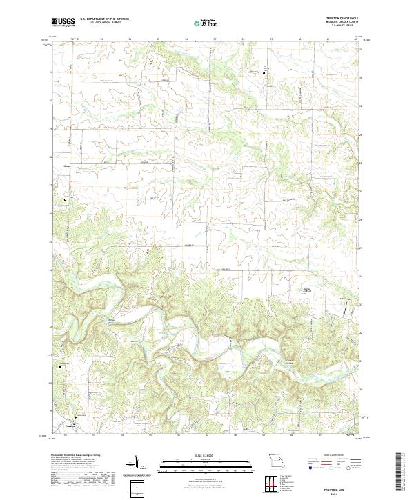 USGS US Topo 7.5-minute map for Truxton MO 2021