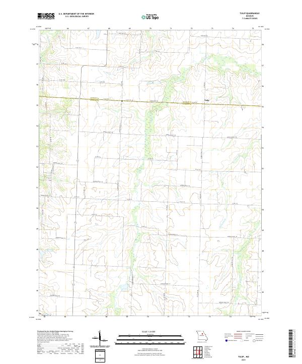 USGS US Topo 7.5-minute map for Tulip MO 2021