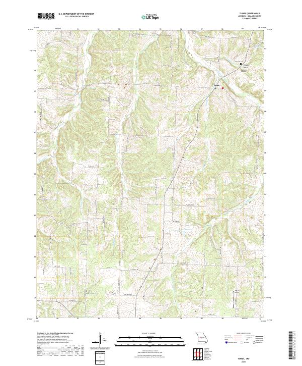 USGS US Topo 7.5-minute map for Tunas MO 2021