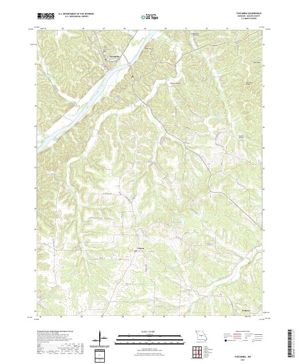 USGS US Topo 7.5-minute map for Tuscumbia MO 2021