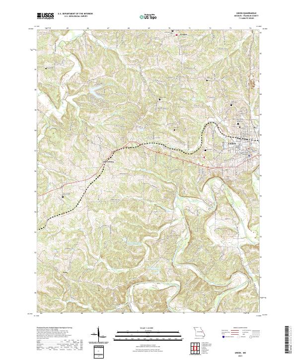 USGS US Topo 7.5-minute map for Union MO 2021
