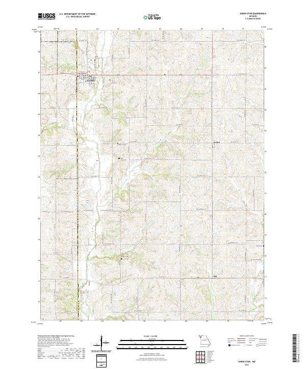 USGS US Topo 7.5-minute map for Union Star MO 2021