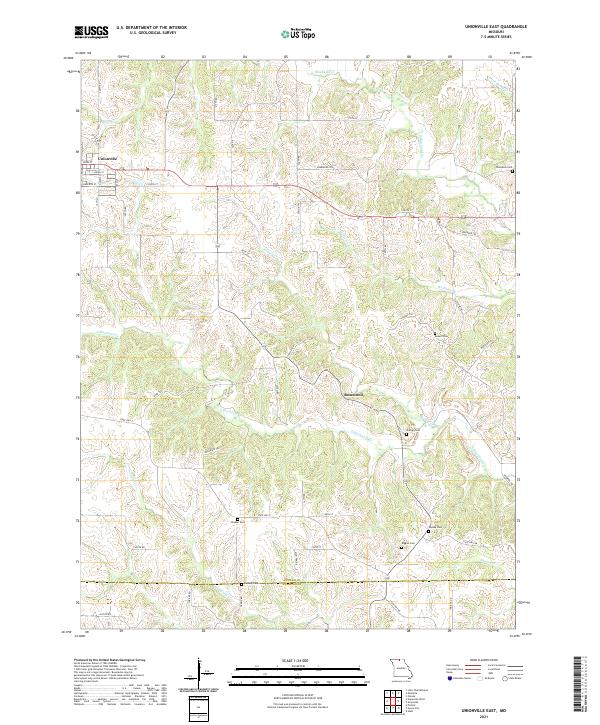 USGS US Topo 7.5-minute map for Unionville East MO 2021