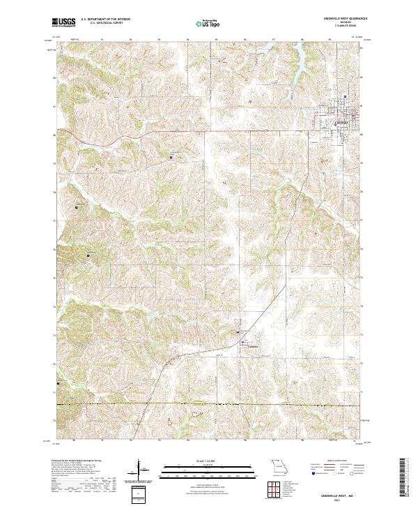 USGS US Topo 7.5-minute map for Unionville West MO 2021