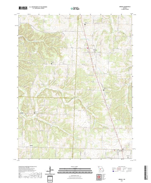 USGS US Topo 7.5-minute map for Urbana MO 2021