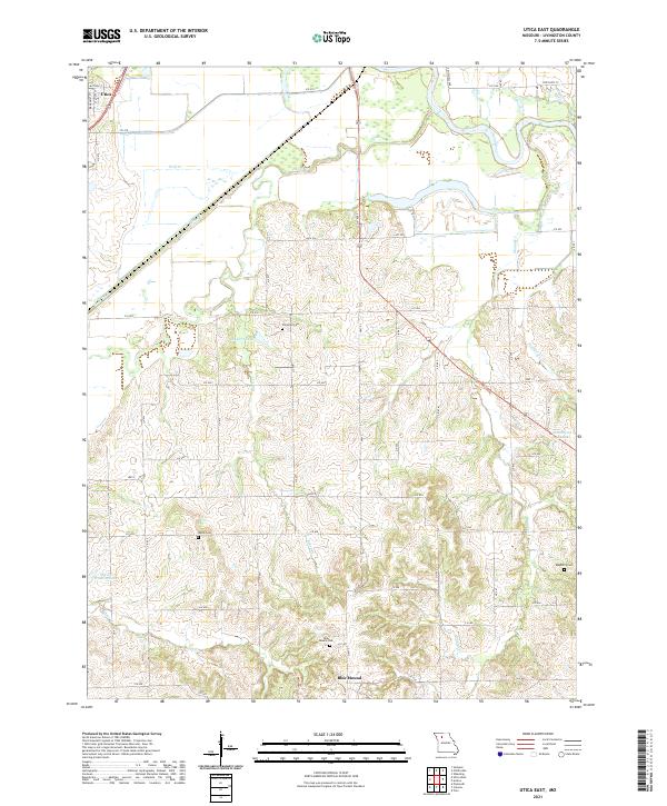 USGS US Topo 7.5-minute map for Utica East MO 2021