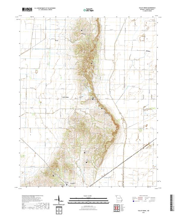USGS US Topo 7.5-minute map for Valley Ridge MO 2021