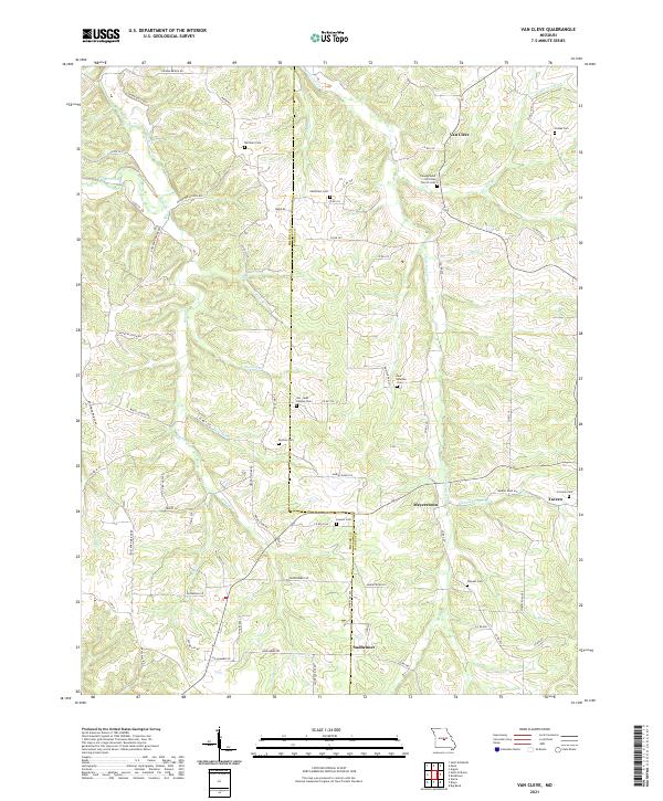 USGS US Topo 7.5-minute map for Van Cleve MO 2021