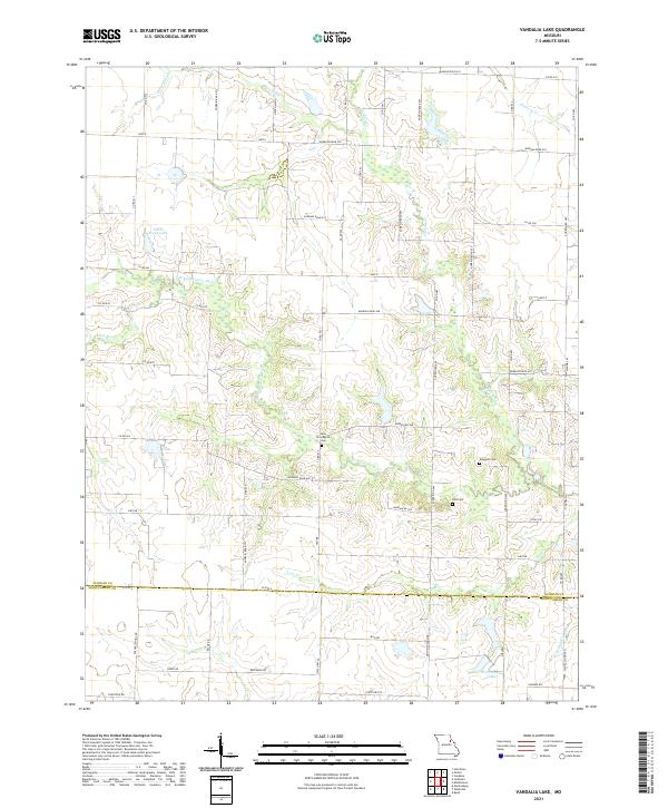 USGS US Topo 7.5-minute map for Vandalia Lake MO 2021