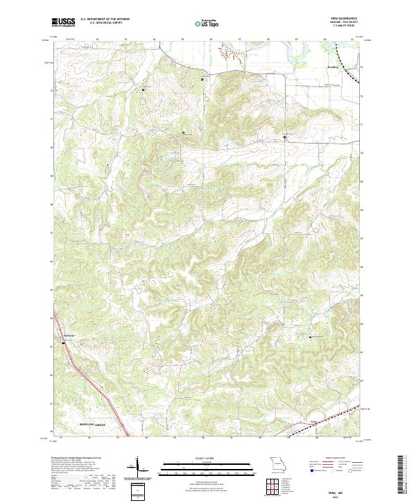 USGS US Topo 7.5-minute map for Vera MO 2021