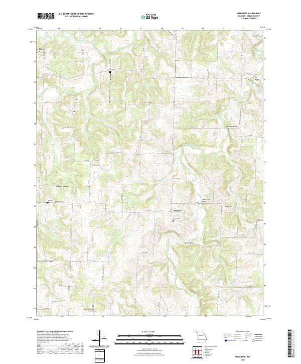USGS US Topo 7.5-minute map for Wagoner MO 2021
