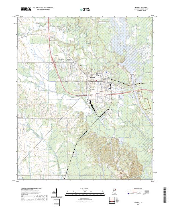 US Topo 7.5-minute map for Aberdeen MS