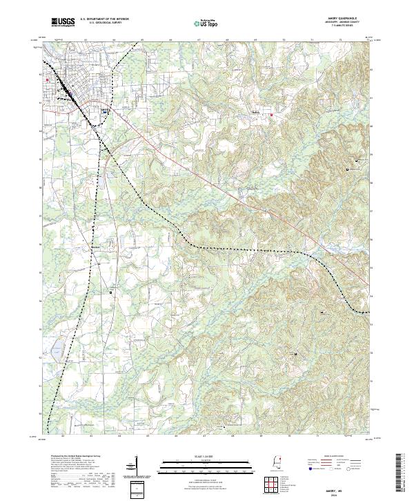 US Topo 7.5-minute map for Amory MS