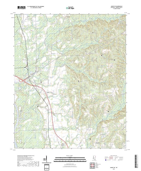 US Topo 7.5-minute map for Amory SW MS