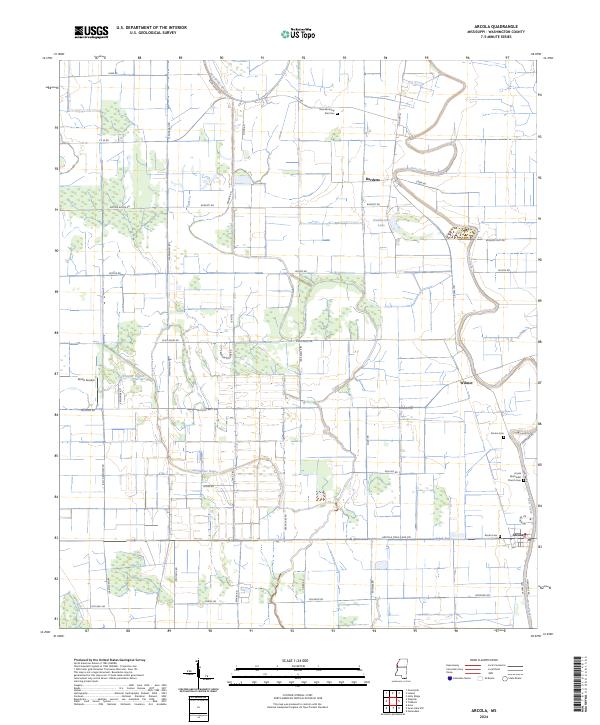 US Topo 7.5-minute map for Arcola MS