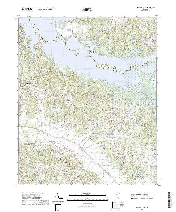 US Topo 7.5-minute map for Arkabutla East MS