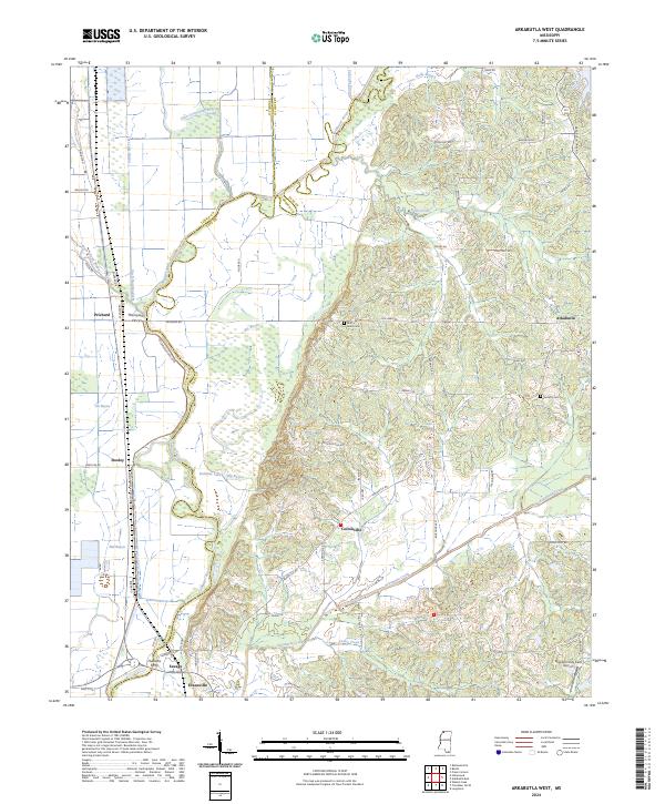 US Topo 7.5-minute map for Arkabutla West MS