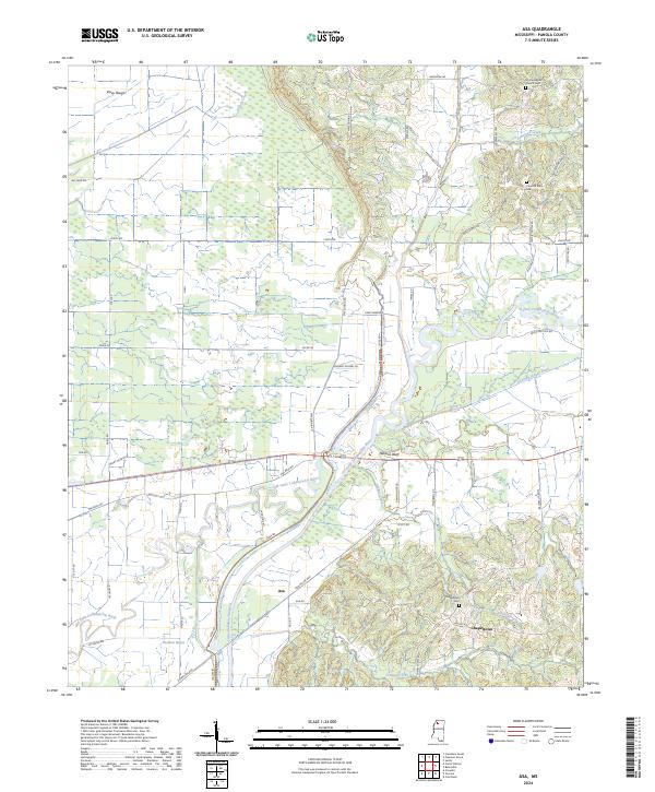 US Topo 7.5-minute map for Asa MS – American Map Store