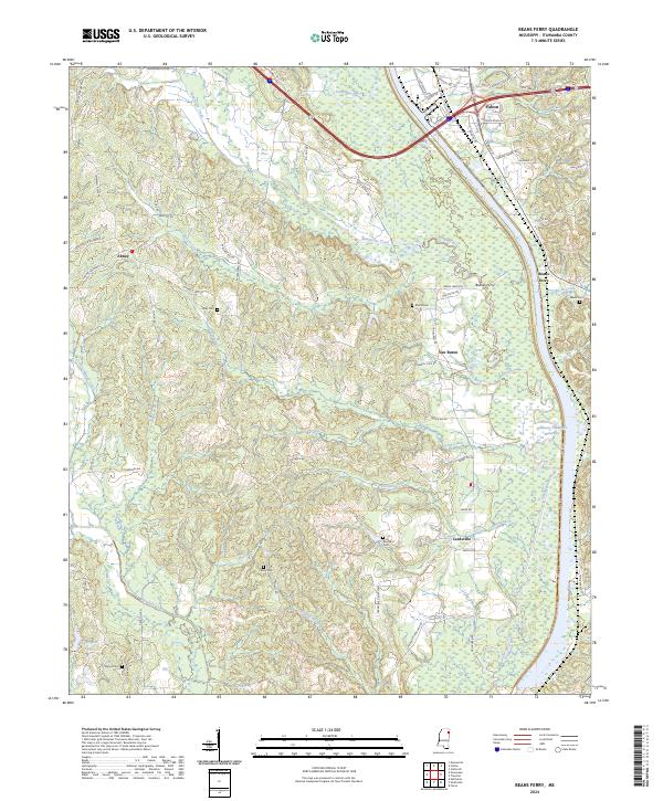 US Topo 7.5-minute map for Beans Ferry MS