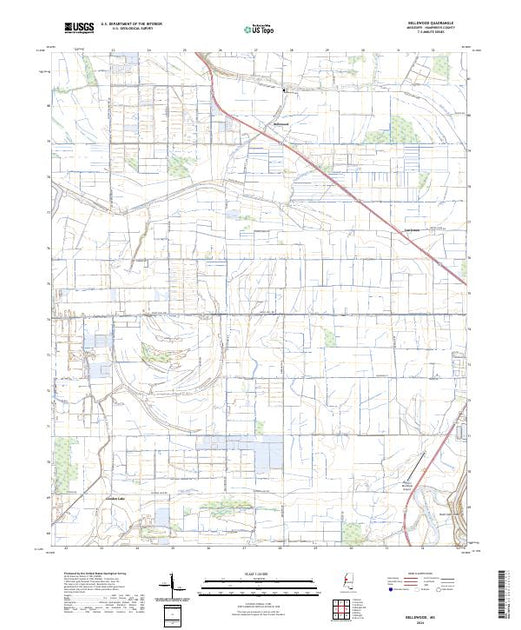 US Topo 7.5-minute map for Bellewood MS – American Map Store