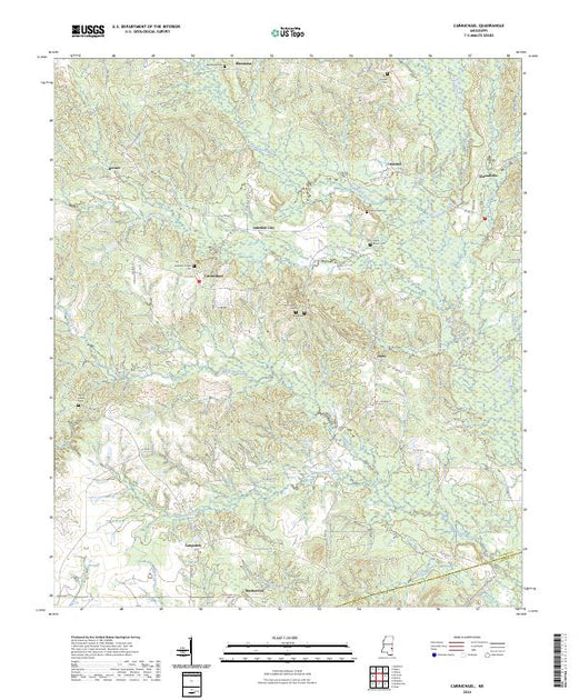 US Topo 7.5-minute map for Carmichael MS – American Map Store