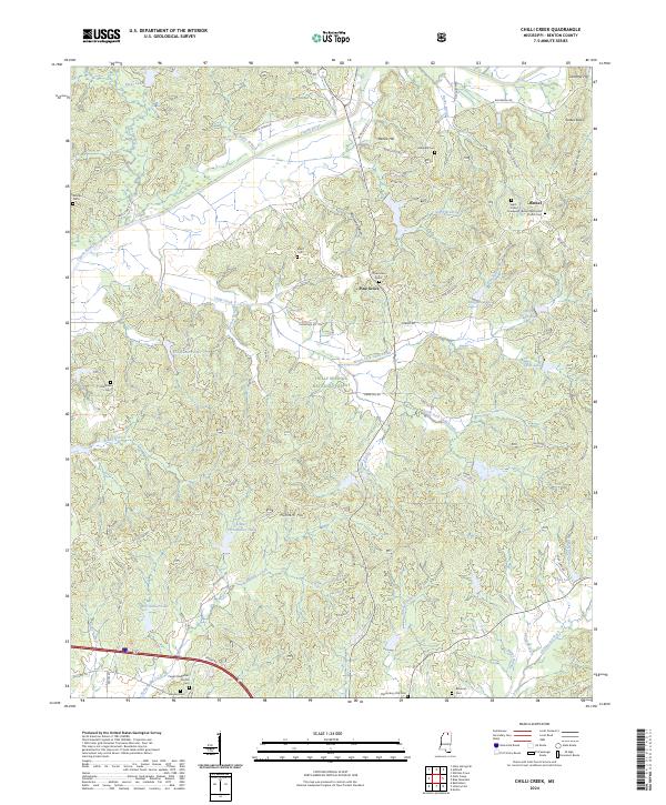 US Topo 7.5-minute map for Chilli Creek MS
