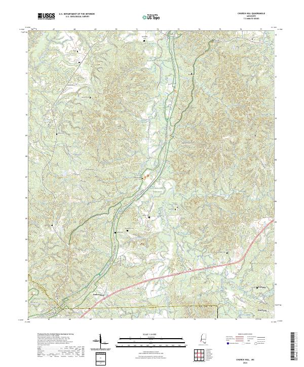 US Topo 7.5-minute map for Church Hill MS