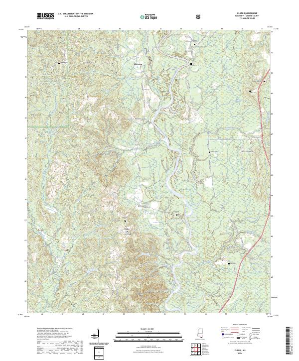 US Topo 7.5-minute map for Clark MS – American Map Store