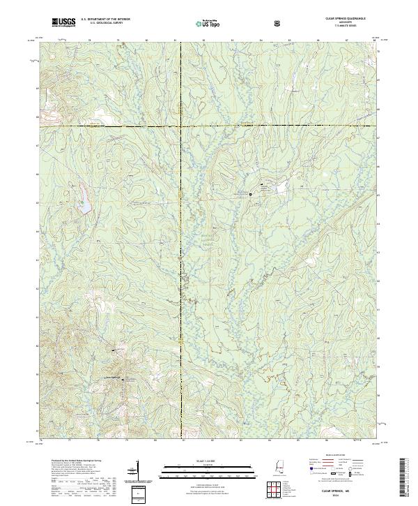 US Topo 7.5-minute map for Clear Springs MS